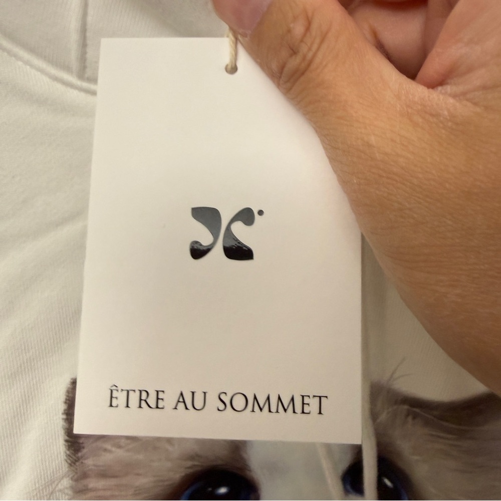 ETRE AU SOMMET Cat Face Hooded Hoodie one size new wi to tags - Picture 3 of 7